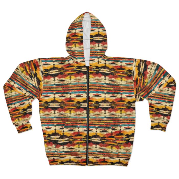 Abstract Horizon Unisex Zip Hoodie (AOP)