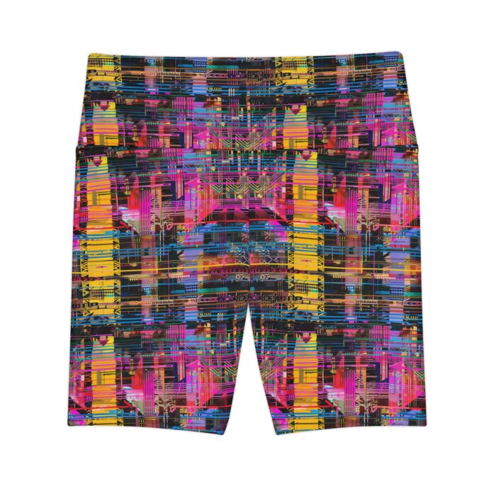 Neon Gridlock Women's Workout Shorts (AOP)