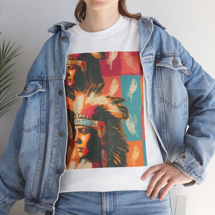 Spirit of Heritage - Unisex Heavy Cotton Tee with Native-Inspired Warholian Print - Image 5