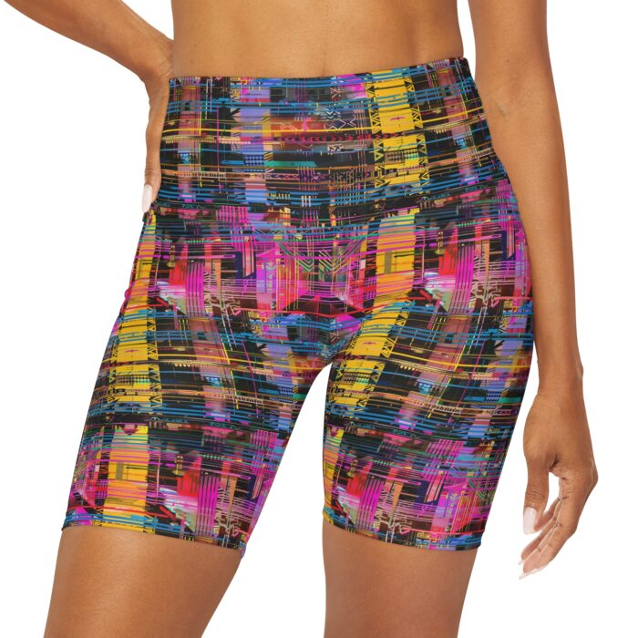 Cyber Flex High Waisted Yoga Shorts (AOP) - Image 3