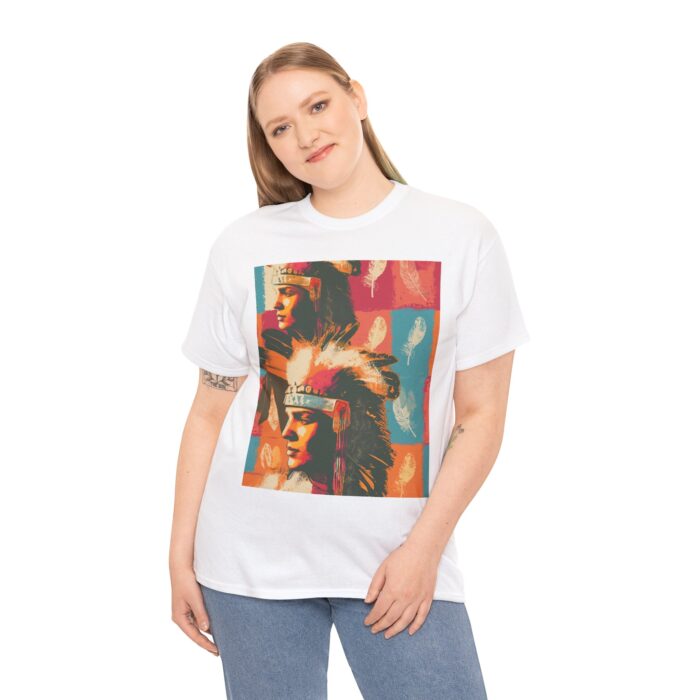 Spirit of Heritage - Unisex Heavy Cotton Tee with Native-Inspired Warholian Print - Image 4