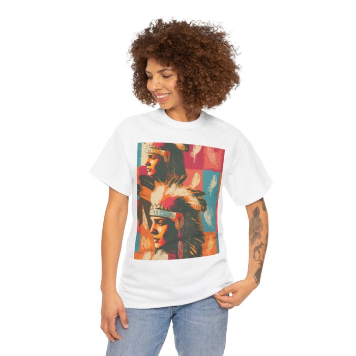 Spirit of Heritage - Unisex Heavy Cotton Tee with Native-Inspired Warholian Print - Image 3